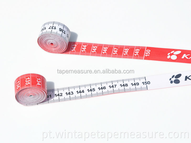 150cm costura promocional em fibra de vidro materiais de alfaiataria réguas médicas tipos de fitas métricas com logotipo e nome da empresa